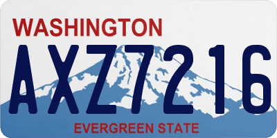 WA license plate AXZ7216