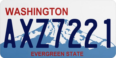 WA license plate AXZ7221