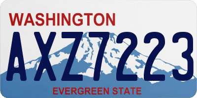 WA license plate AXZ7223