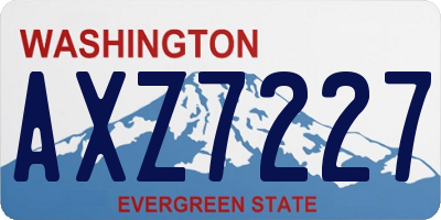 WA license plate AXZ7227