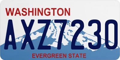 WA license plate AXZ7230
