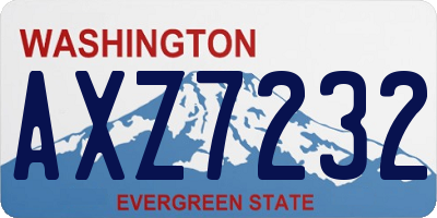 WA license plate AXZ7232