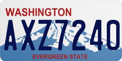WA license plate AXZ7240