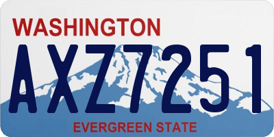 WA license plate AXZ7251