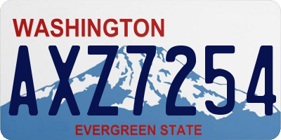 WA license plate AXZ7254