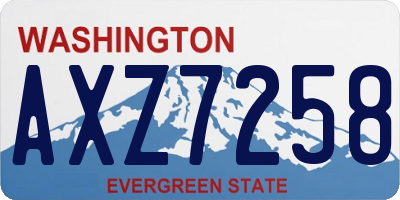 WA license plate AXZ7258