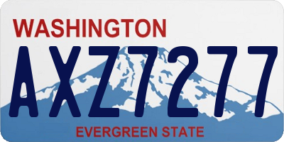 WA license plate AXZ7277
