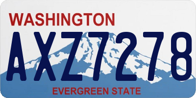 WA license plate AXZ7278