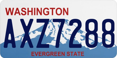 WA license plate AXZ7288