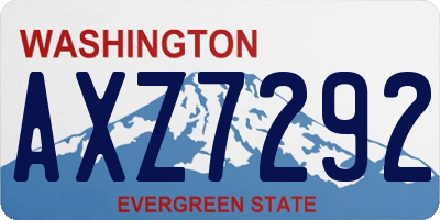 WA license plate AXZ7292