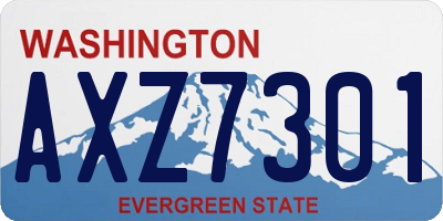 WA license plate AXZ7301