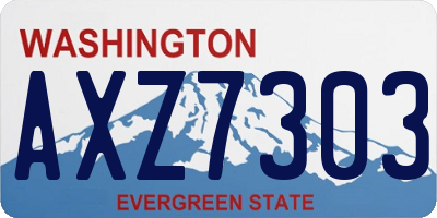 WA license plate AXZ7303