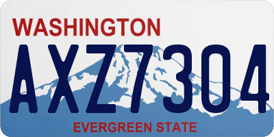 WA license plate AXZ7304