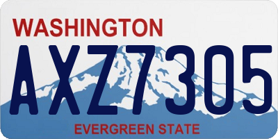 WA license plate AXZ7305