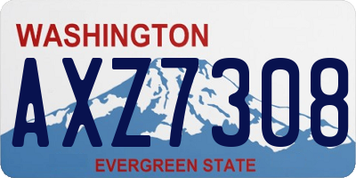 WA license plate AXZ7308