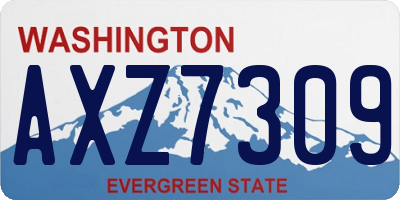 WA license plate AXZ7309