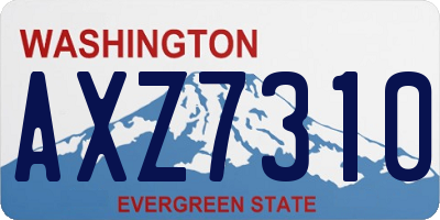 WA license plate AXZ7310