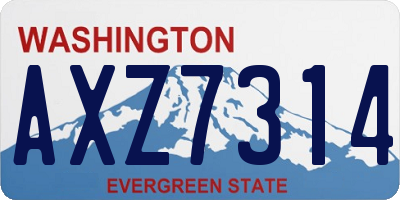 WA license plate AXZ7314