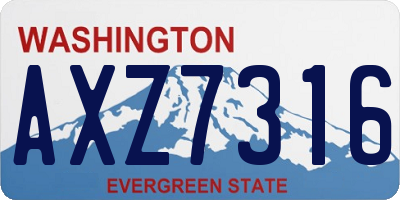 WA license plate AXZ7316