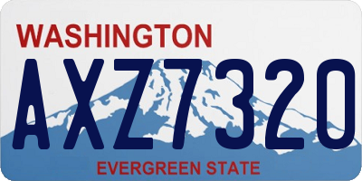 WA license plate AXZ7320