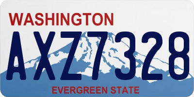 WA license plate AXZ7328