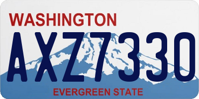 WA license plate AXZ7330