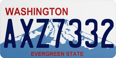 WA license plate AXZ7332