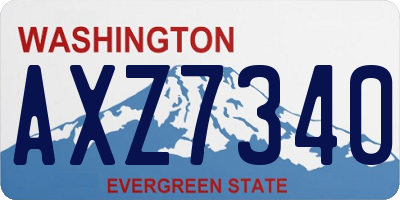 WA license plate AXZ7340