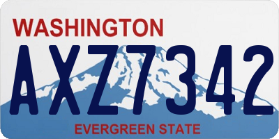 WA license plate AXZ7342