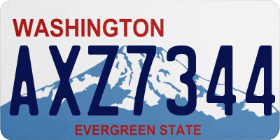 WA license plate AXZ7344