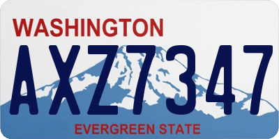 WA license plate AXZ7347