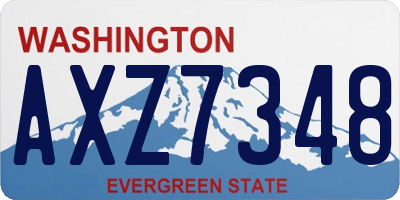 WA license plate AXZ7348
