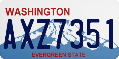 WA license plate AXZ7351