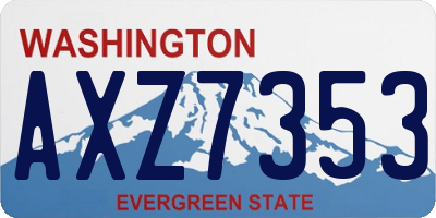 WA license plate AXZ7353