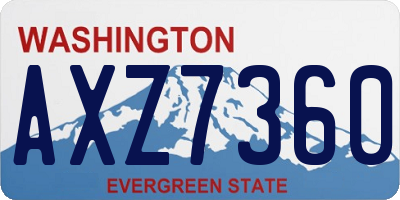 WA license plate AXZ7360