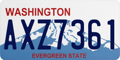 WA license plate AXZ7361