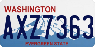 WA license plate AXZ7363