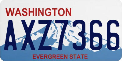 WA license plate AXZ7366