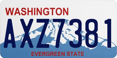 WA license plate AXZ7381