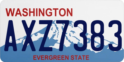 WA license plate AXZ7383