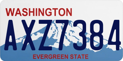 WA license plate AXZ7384