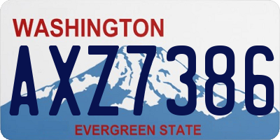 WA license plate AXZ7386
