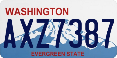 WA license plate AXZ7387