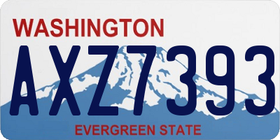 WA license plate AXZ7393