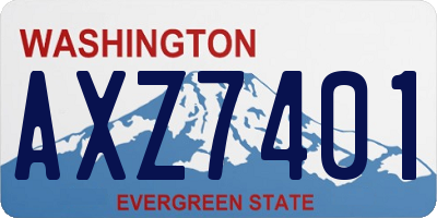 WA license plate AXZ7401