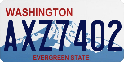 WA license plate AXZ7402