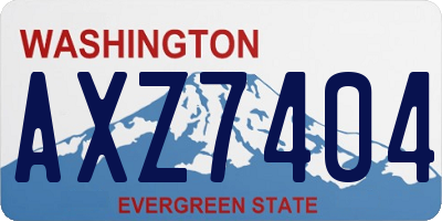 WA license plate AXZ7404