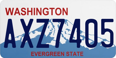 WA license plate AXZ7405