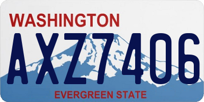 WA license plate AXZ7406