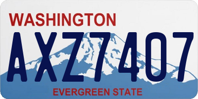 WA license plate AXZ7407
